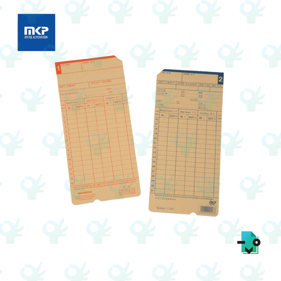 Ofiskita MKP Punch/Time Card 100 sheets (1133TIME CARD) Random Colour